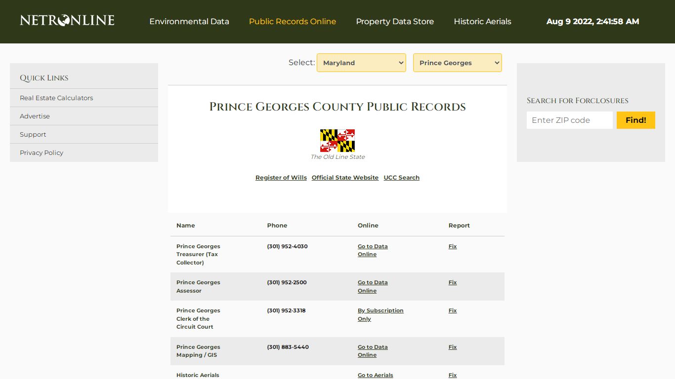 Prince Georges County Public Records - NETR Online