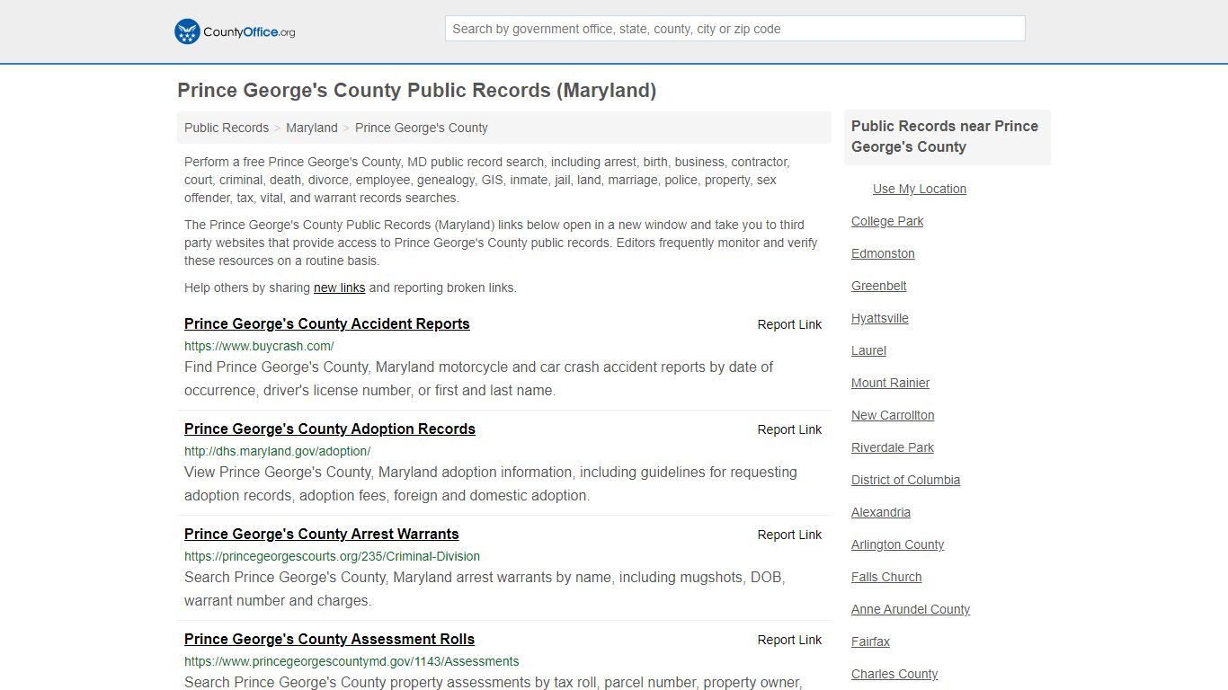 Public Records - Prince George's County, MD (Business ...