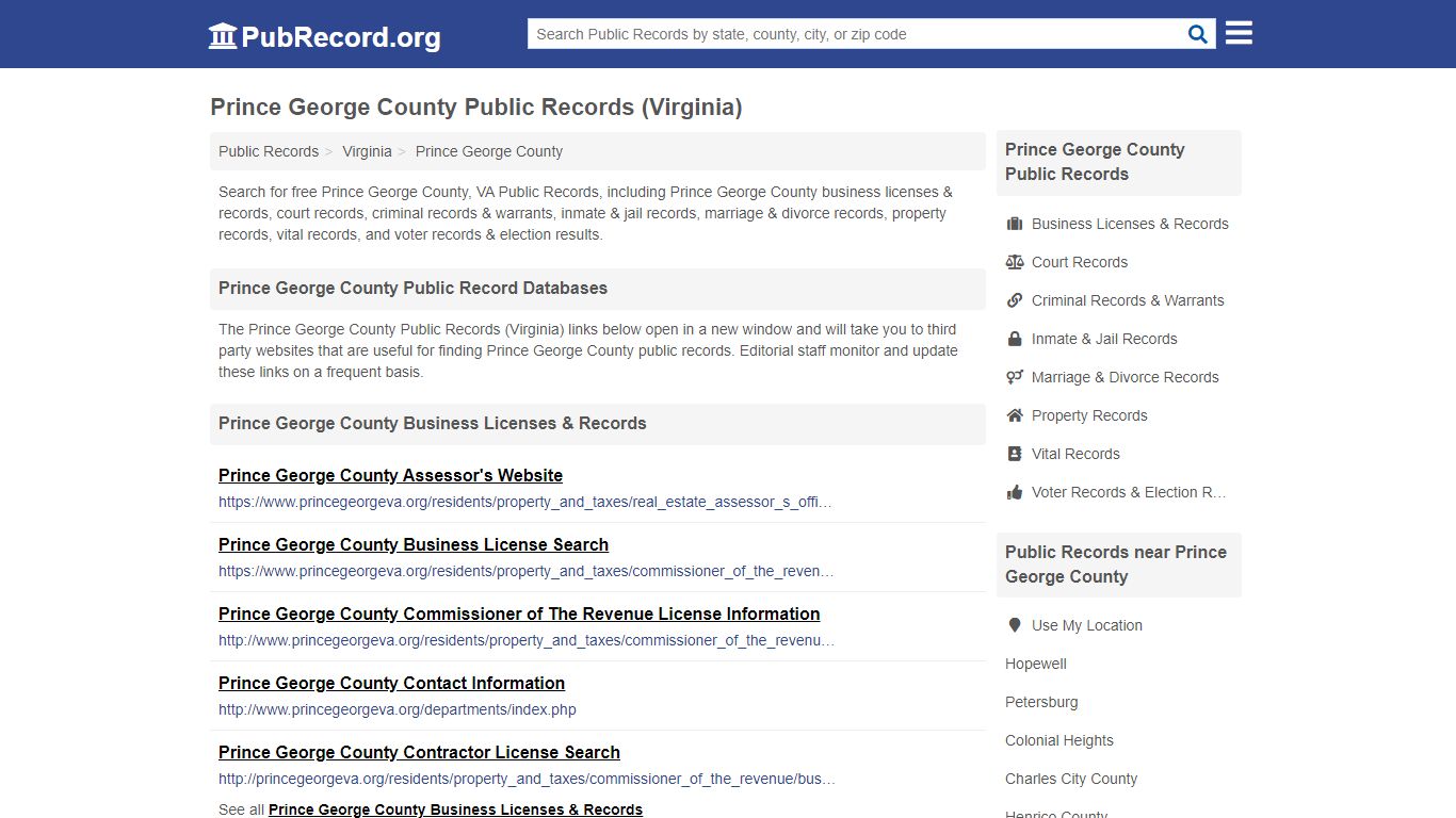 Free Prince George County Public Records (Virginia Public ...