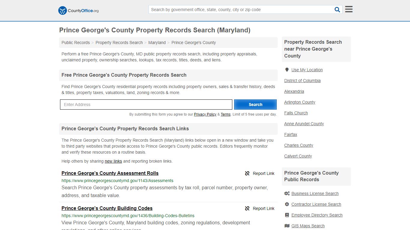 Property Records Search - Prince George's County, MD ...